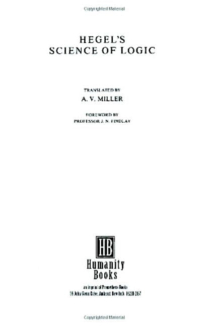 Hegel's Science of Logic Paperback Prometheus Books