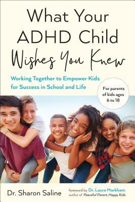 Paperback book titled "What Your ADHD Child Wishes You Knew" by Tarcherperigee, showing the front cover with colorful design elements.