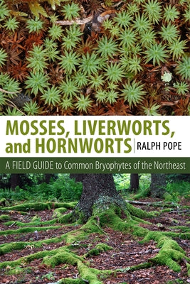 Paperback field guide to mosses, liverworts, and hornworts by Comstock Publishing, showing a cover with images of bryophytes.