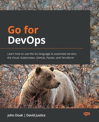 Paperback book titled "Go for DevOps" by Packt Publishing, featuring a cover with technical illustrations related to DevOps and Go language.