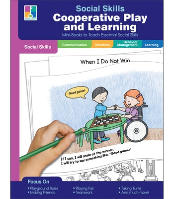 Paperback Key Education Social Skills Mini-Books on cooperative play and learning, featuring colorful illustrations for kids.