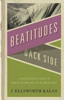 Paperback book titled "Beatitudes from the Back Side" by Abingdon Press, featuring a cover with a contemplative design and study guide.
