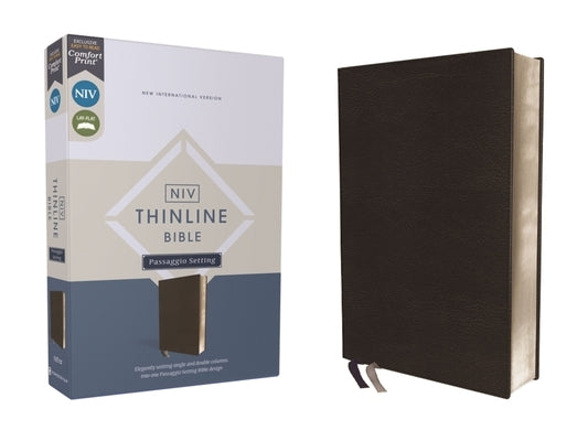 Niv, Thinline Bible, Passaggio Setting, Leathersoft, Black, Red Letter, Comfort Print: Elegantly Uniting Single and Double Columns Into One Passaggio Zondervan
