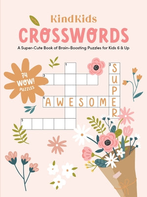 Paperback of Kindkids Crosswords puzzle book by Better Day Books, featuring colorful cover with playful crossword puzzles for kids 6 and up.