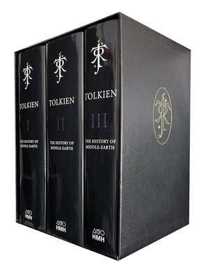 The History of Middle-Earth boxed set by Mariner Books showing multiple hardcover books with detailed cover art.