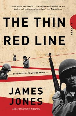 Cover image of "The Thin Red Line" book by Dial Press, featuring a minimalist design with red and black elements.