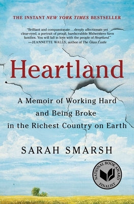 Paperback of Heartland memoir by Scribner Book Company, featuring a cover with a rural American landscape and title text.