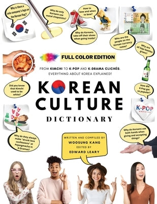 Paperback Korean culture dictionary by New Ampersand Publishing featuring colorful cover with Korean symbols and cultural references.