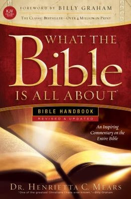 Open Bible handbook titled "What the Bible Is All About" by Tyndale House Publishers, featuring a well-worn book with colorful pages.