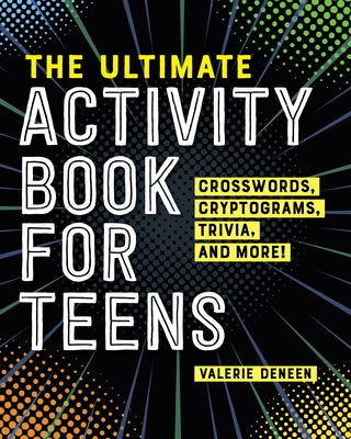 Paperback activity book for teens with crosswords, cryptograms, trivia, and puzzles by Rockridge Press