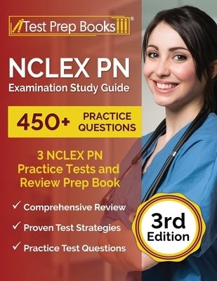 Test Prep Books NCLEX PN Examination Study Guide paperback with practice tests and review questions for nursing licensure exam prep