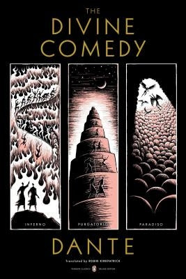 Paperback copy of The Divine Comedy by Dante Alighieri, published by Penguin Group, showing the front cover with artwork.