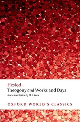 Paperback of Theogony and Works and Days by Oxford University Press, USA, showing the book cover with Greek art and title.