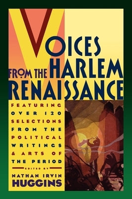 Paperback of Voices from the Harlem Renaissance by Oxford University Press featuring a colorful cover with historic Harlem images.