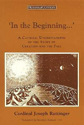 Cover of William B. Eerdmans Publishing's "In the Beginning...," a book on Catholic views of creation and the Fall with symbolic artwork.