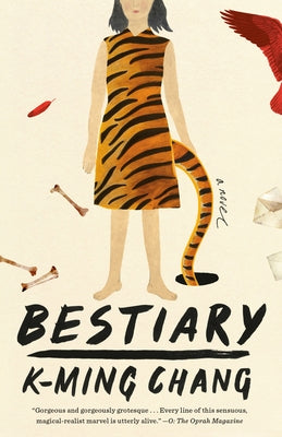 Paperback Bestiary by One World featuring detailed illustrations of various mythical creatures and fantastical beasts.