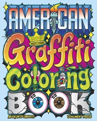 American Graffiti coloring book by Dokument Forlag, featuring pages with classic car illustrations and vintage scenes in a paperback format.