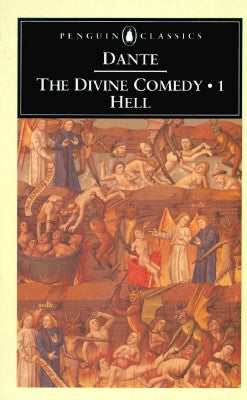 Paperback edition of The Divine Comedy: Volume 1 Hell by Penguin Group, showing the book cover with dark artwork and title.
