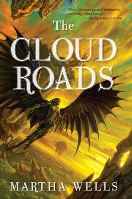 Paperback copy of The Cloud Roads: Volume One of the Books of the Raksura by Night Shade Books, showing the book cover.