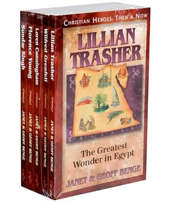 Christian Heroes Gift Set (21-25) by YWAM Publishing featuring a box with books about Christian heroes from then and now.