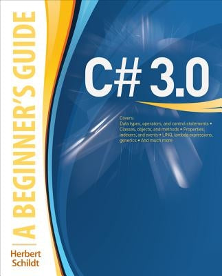 Paperback of C# 3.0: A Beginner's Guide by McGraw-Hill Companies, showing the book cover with title and author details.