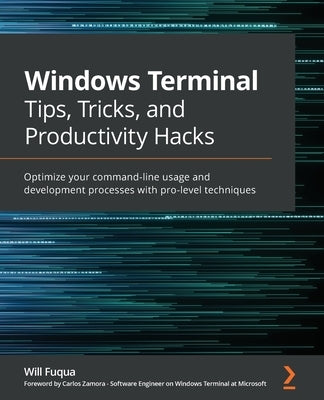 Paperback book titled "Windows Terminal Tips, Tricks, and Productivity Hacks" by Packt Publishing, featuring a cover design with text and graphics.