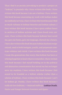 Lesbian Death: Desire and Danger Between Feminist and Queer Paperback University of Minnesota Press