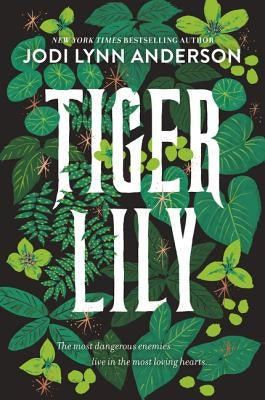 Paperback of Tiger Lily novel by HarperCollins, featuring a colorful book cover with floral and artistic design elements.