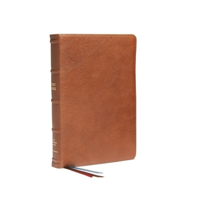 Nkjv, Reference Bible, Classic Verse-By-Verse, Center-Column, Premium Goatskin Leather, Brown, Premier Collection, Red Letter, Thumb Indexed, Comfort Bible Thomas Nelson