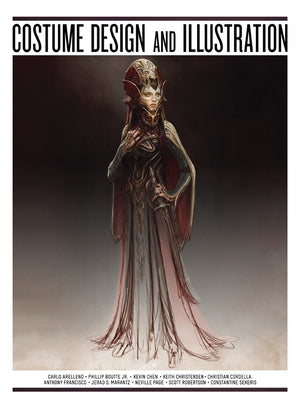 Paperback book titled "Costume Design and Illustration" by Design Studio Press featuring colorful costume sketches on the cover.