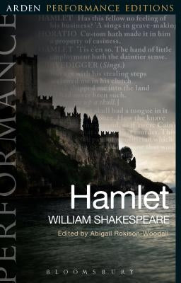 Paperback copy of Hamlet from Arden Performance Editions by Arden Shakespeare, featuring the book cover with title and branding.