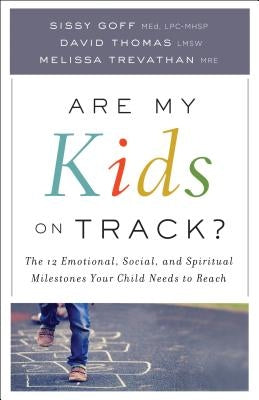 Paperback book titled "Are My Kids on Track?" by Bethany House Publishers, featuring a colorful cover with children and milestones.