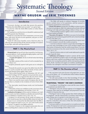 Systematic Theology Laminated Sheet Other Zondervan Academic