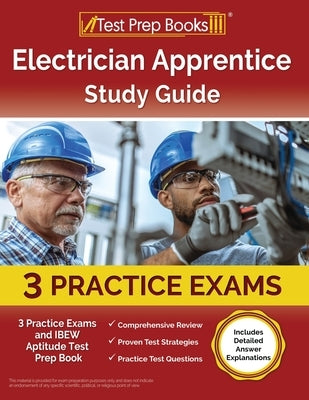 Electrician Apprentice Study Guide paperback by Test Prep Books with practice exams and detailed answer explanations.