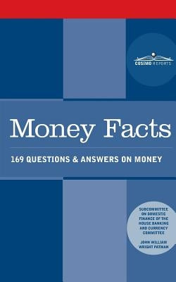 Paperback book titled "Money Facts" by Cosimo Reports featuring 169 questions and answers on money concepts.