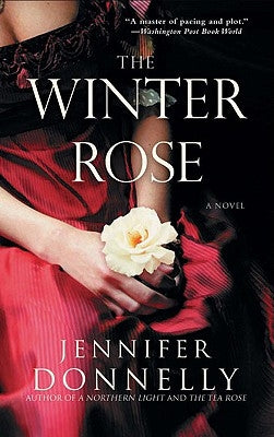 Cover of The Winter Rose novel by Hachette Books featuring a wintery rose illustration on a dark background.