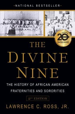 Paperback book titled "The Divine Nine" by Dafina Books, featuring the cover design about African American fraternities and sororities.