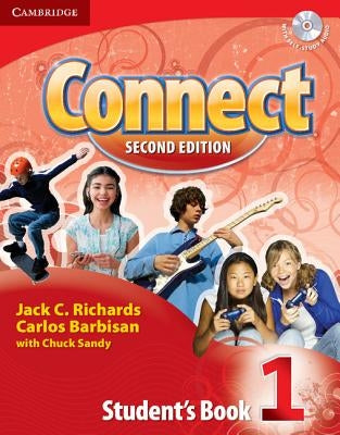 Connect 1 paperback textbook with CD by Cambridge University Press, featuring colorful cover and educational content on the front.