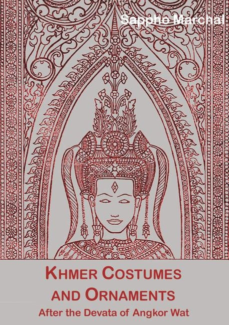 Paperback book titled "Khmer Costumes & Ornaments" by Orchid Press, featuring traditional Angkor Wat Devata costumes and ornaments.