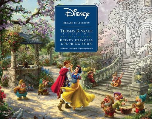 Disney Princess coloring poster from Thomas Kinkade Studios Disney Dreams Collection, paperback edition by Andrews McMeel Publishing.
