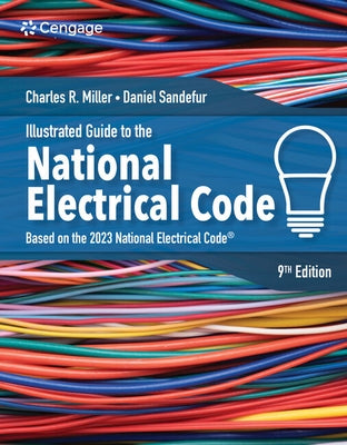 Illustrated guide to the National Electrical Code paperback book by Cengage Learning showing colorful electrical diagrams and text pages.