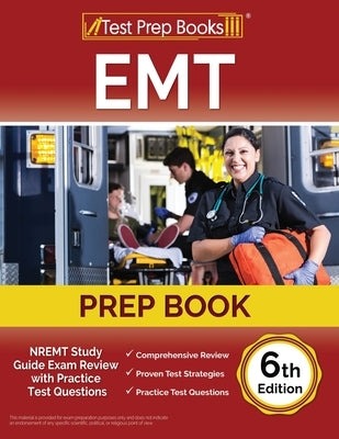 Test Prep Books EMT Prep Book NREMT Study Guide paperback with practice test questions, 6th edition.