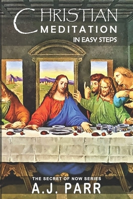 Paperback book titled "Christian Meditation in Easy Steps" showing the cover with spiritual imagery and author information.