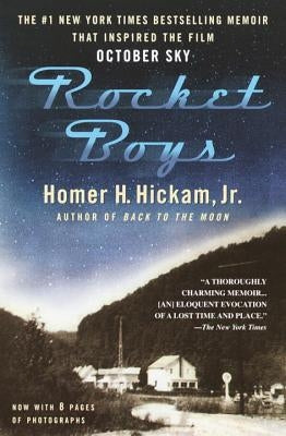 Paperback copy of Rocket Boys: A Memoir by Delta, featuring the book cover with title and author on the front.