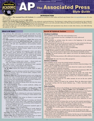 AP - Associated Press Style Guide: A Quickstudy Laminated Reference Quickstudy Reference Guides