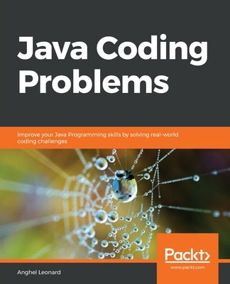 Paperback Java Coding Problems book by Packt Publishing showing a cover with Java code snippets and programming challenges.