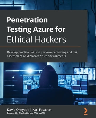 Paperback book titled "Penetration Testing Azure for Ethical Hackers" by Packt Publishing, focusing on ethical hacking and Azure security.