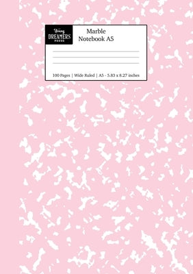 Marble Notebook A5: Pastel Pink Marble Wide Ruled Journal Paperback Young Dreamers Press