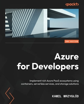 Paperback book titled "Azure for Developers - Second Edition" by Packt Publishing, featuring a cover with cloud and technology icons.