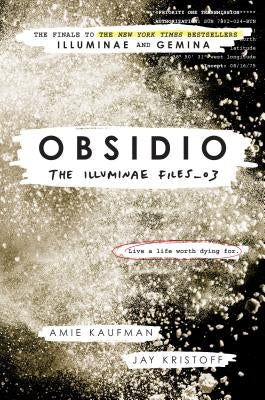 Paperback of Obsidio by Ember featuring a dark, mysterious cover with intricate design elements and bold typography.